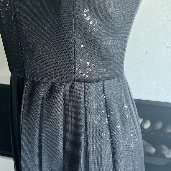 BCBG elegant black dress with sheer overlay - Picture 3 of 3